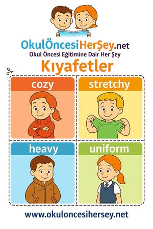 Çocuklar İçin  İngilizce Giyim-Aksesuar Flashkart  