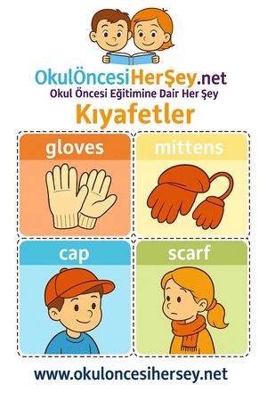 Çocuklar İçin  İngilizce Giyim-Aksesuar Flashkart  