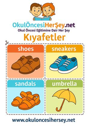 Çocuklar İçin  İngilizce Giyim-Aksesuar Flashkart  