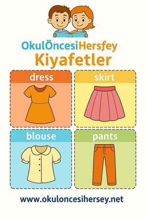 Çocuklar İçin  İngilizce Giyim-Aksesuar Flashkart  