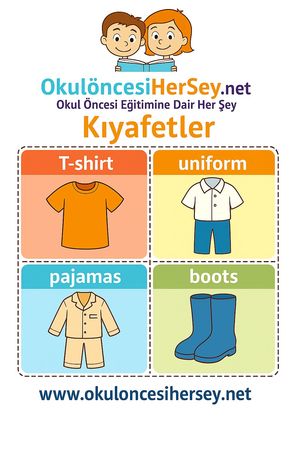 Çocuklar İçin  İngilizce Giyim-Aksesuar Flashkart  