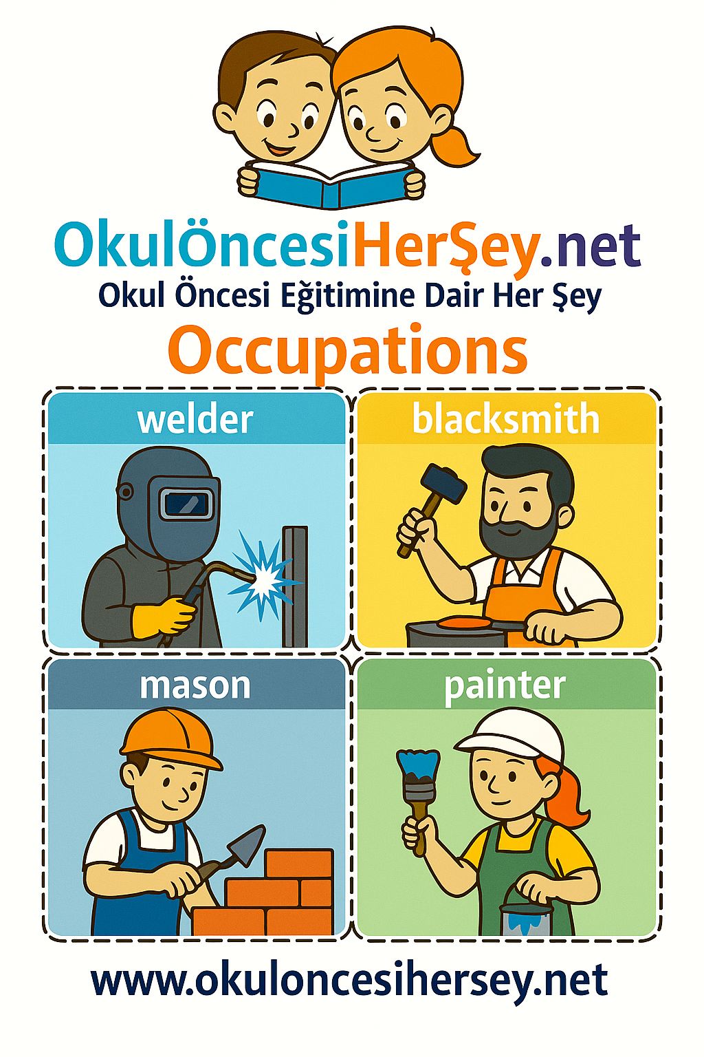 Çocuklar İçin  Meslekler Flashkart  