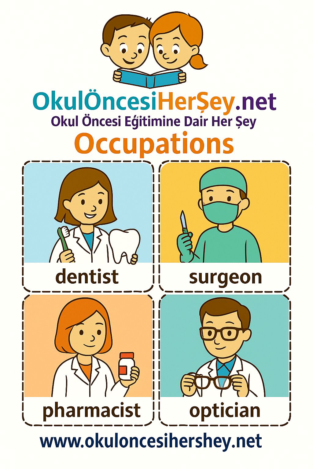 İngilizce Meslekler Flashkart