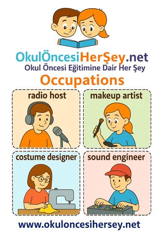 Çocuklar İçin  İngilizce Meslekler Flashkart  