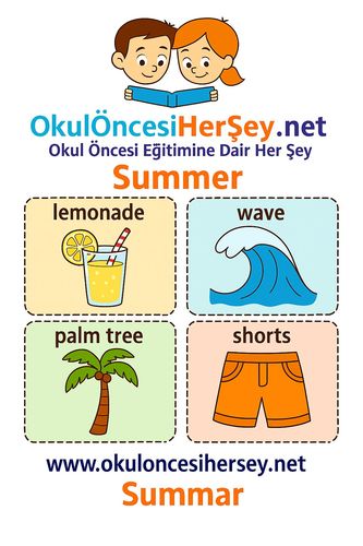Çocuklar İçin  İngilizce Mevsimler Flashkart  