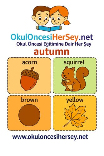 Çocuklar İçin  İngilizce Mevsimler Flashkart  