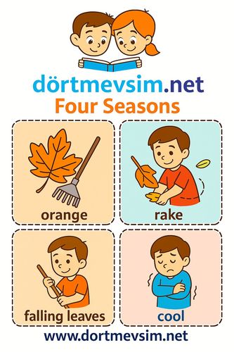 Çocuklar İçin  İngilizce Mevsimler Flashkart  