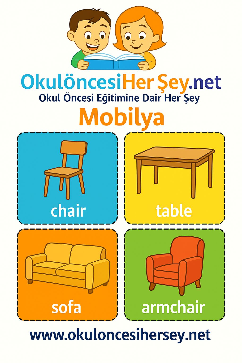 İngilizce Mobilya Flashkart