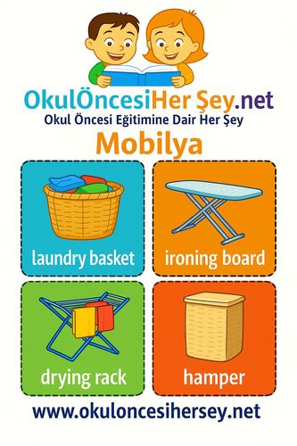 Çocuklar İçin  İngilizce Mobilya Flashkart  