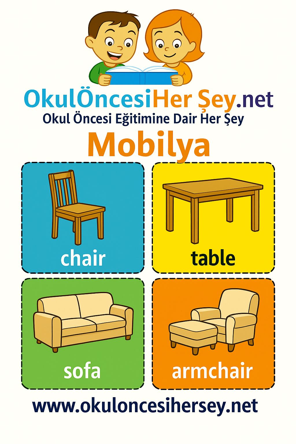 İngilizce Mobilya Flashkart