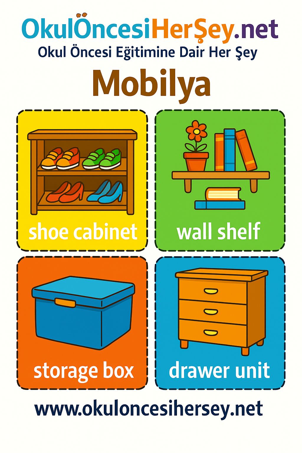 İngilizce Mobilya Flashkart