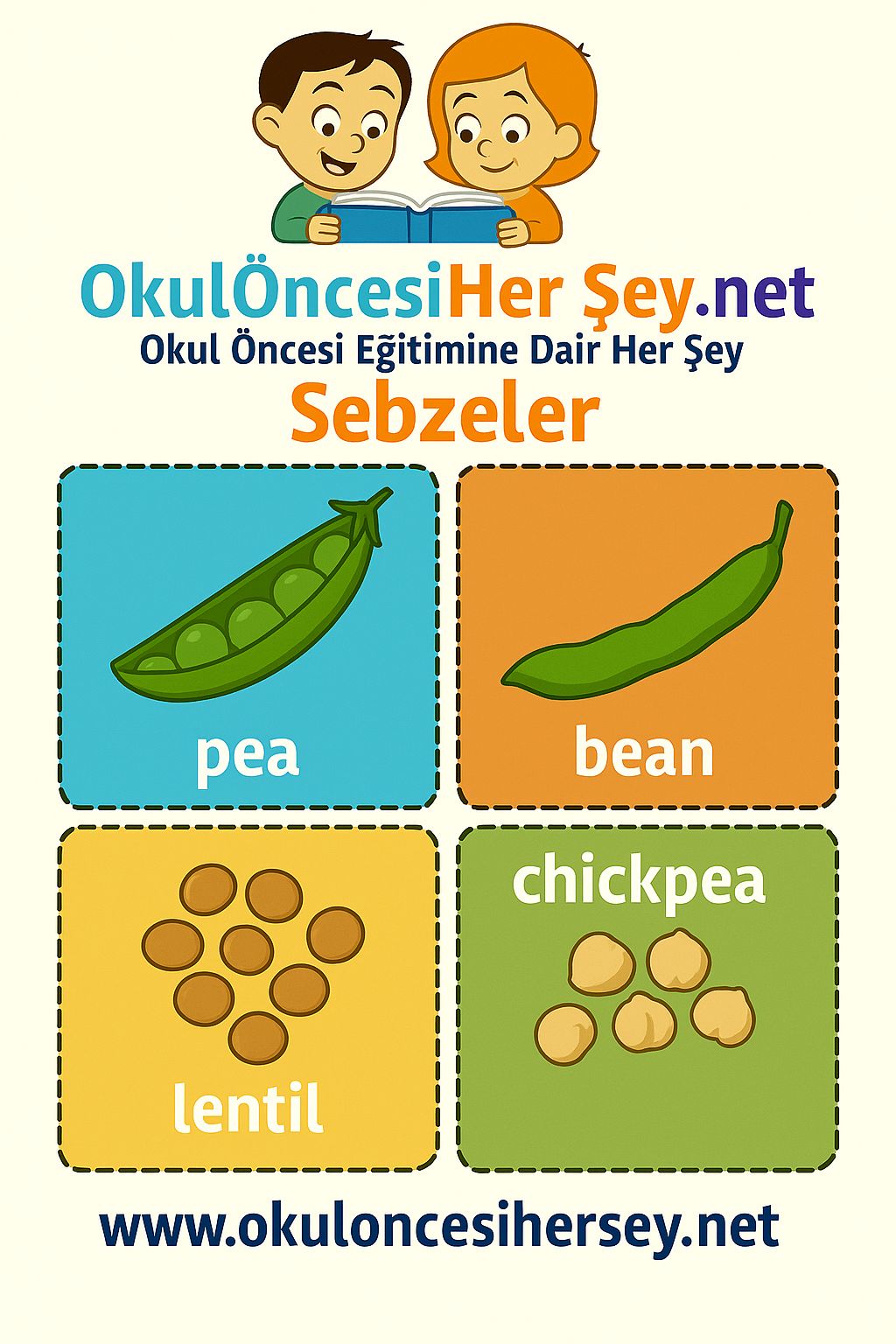 İngilizce Sebzeler Flashkart