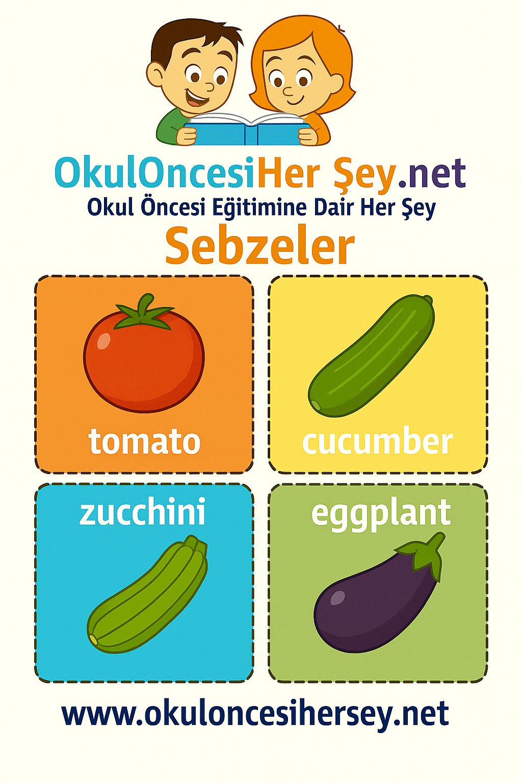 İngilizce Sebzeler Flashkart