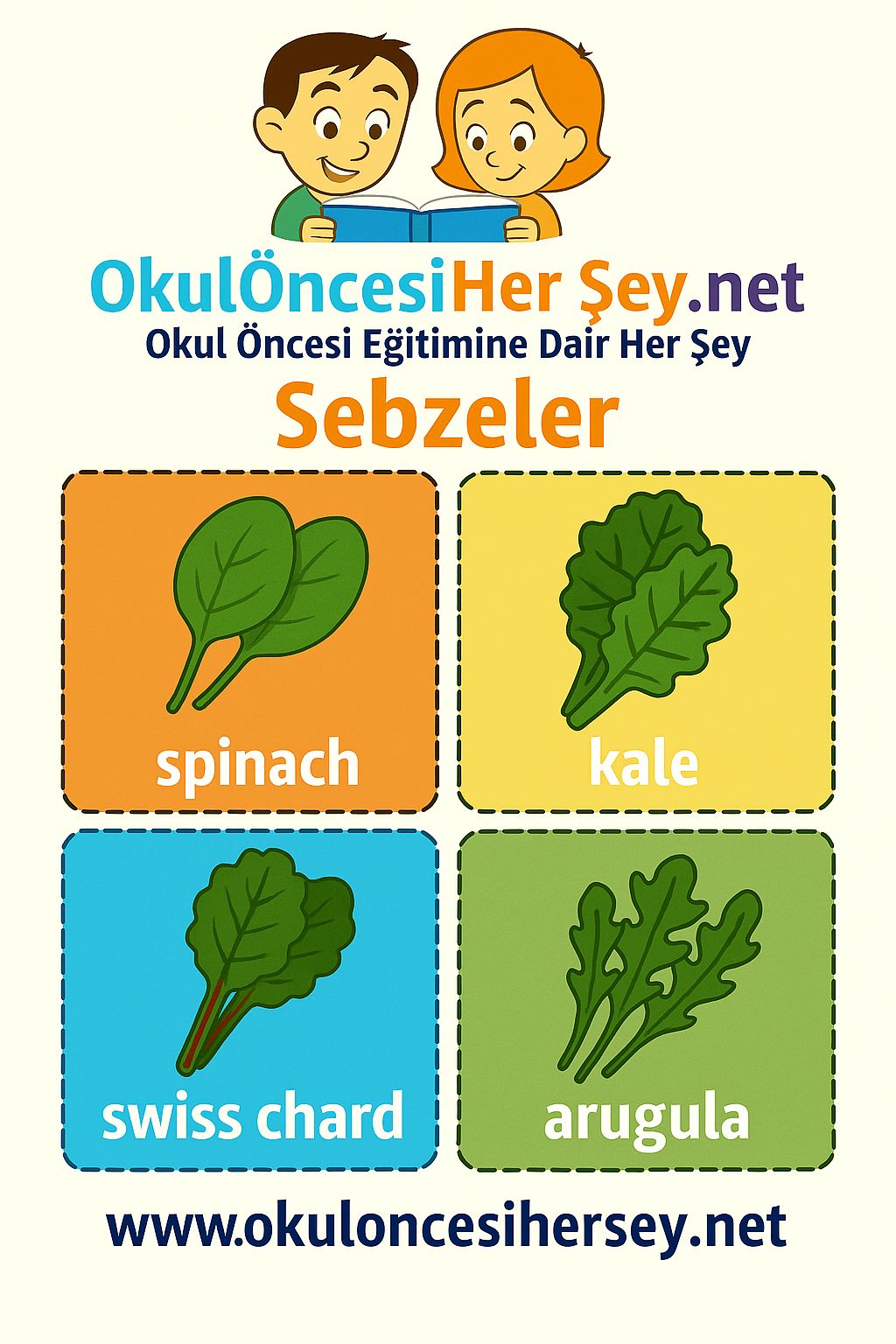 İngilizce Sebzeler Flashkart