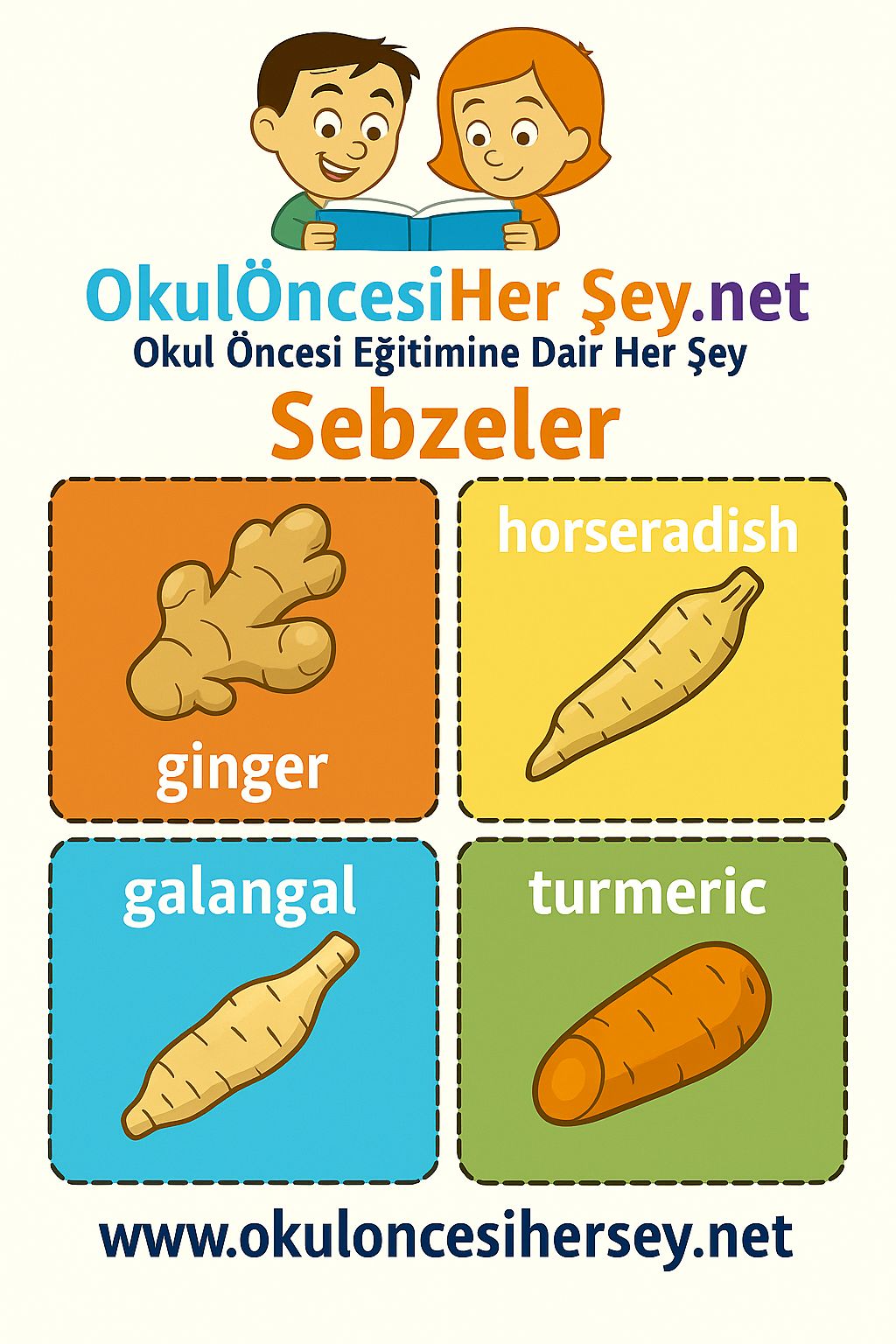 İngilizce Sebzeler Flashkart