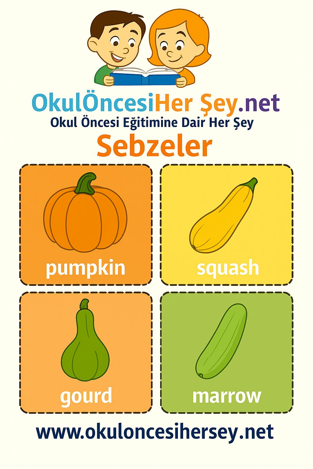 İngilizce Sebzeler Flashkart