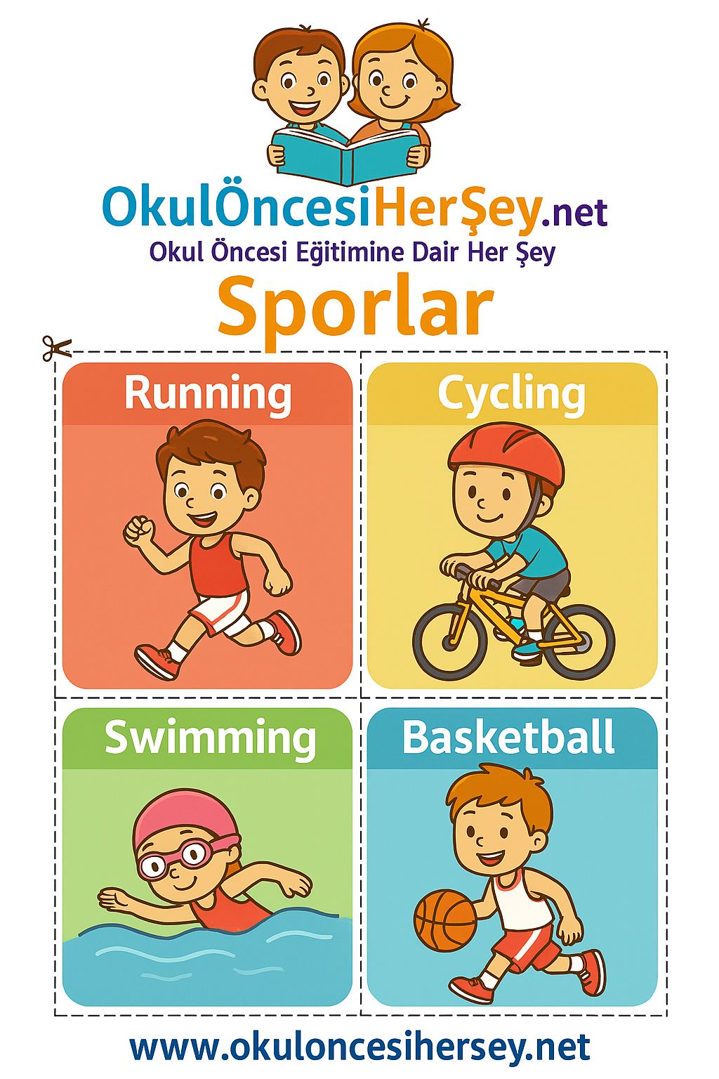 Çocuklar İçin  Spor Dalları Flashkart  