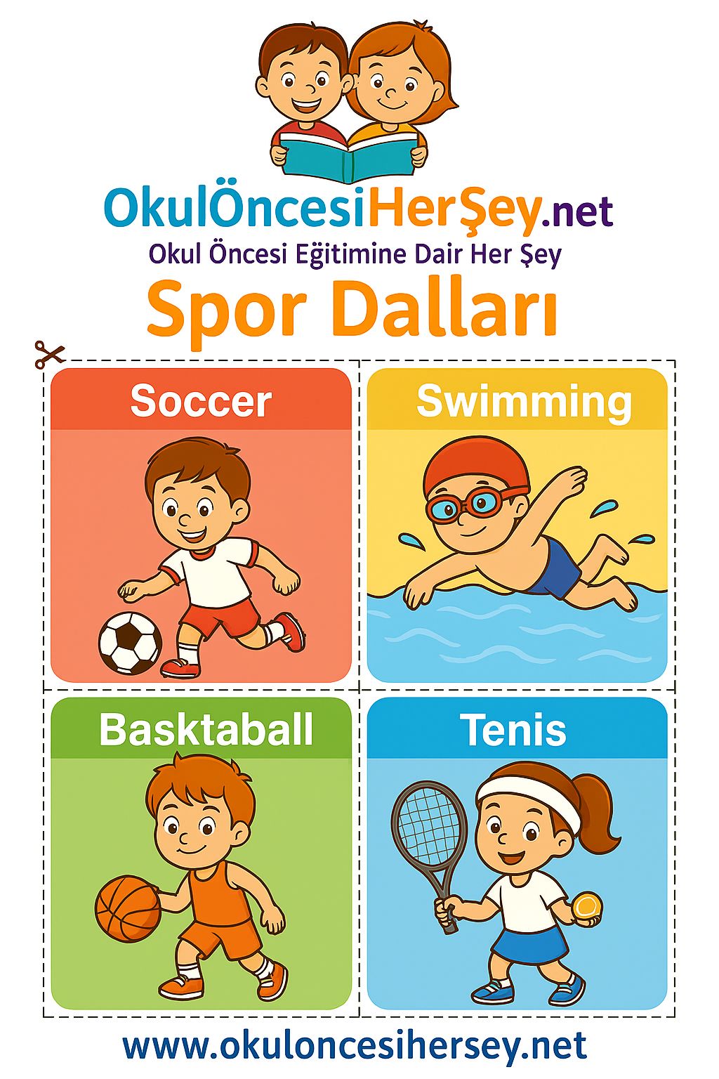 Çocuklar İçin  Spor Dalları Flashkart  