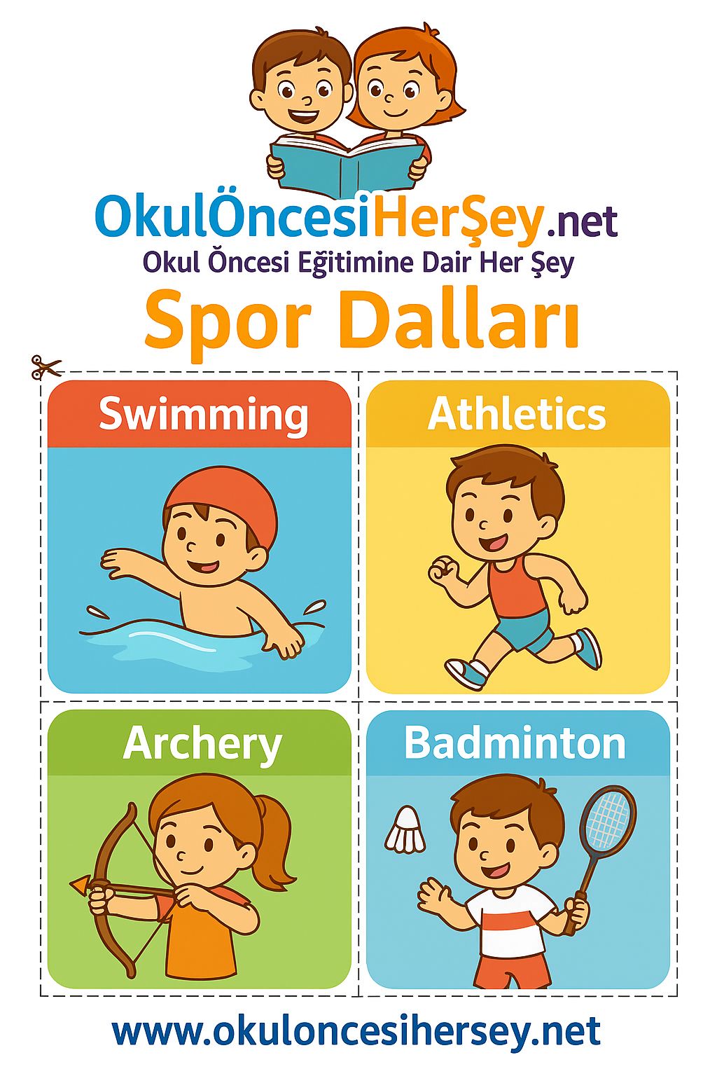Çocuklar İçin  Spor Dalları Flashkart  