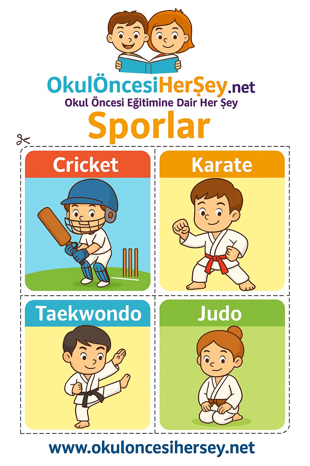 Çocuklar İçin  Spor Dalları Flashkart  