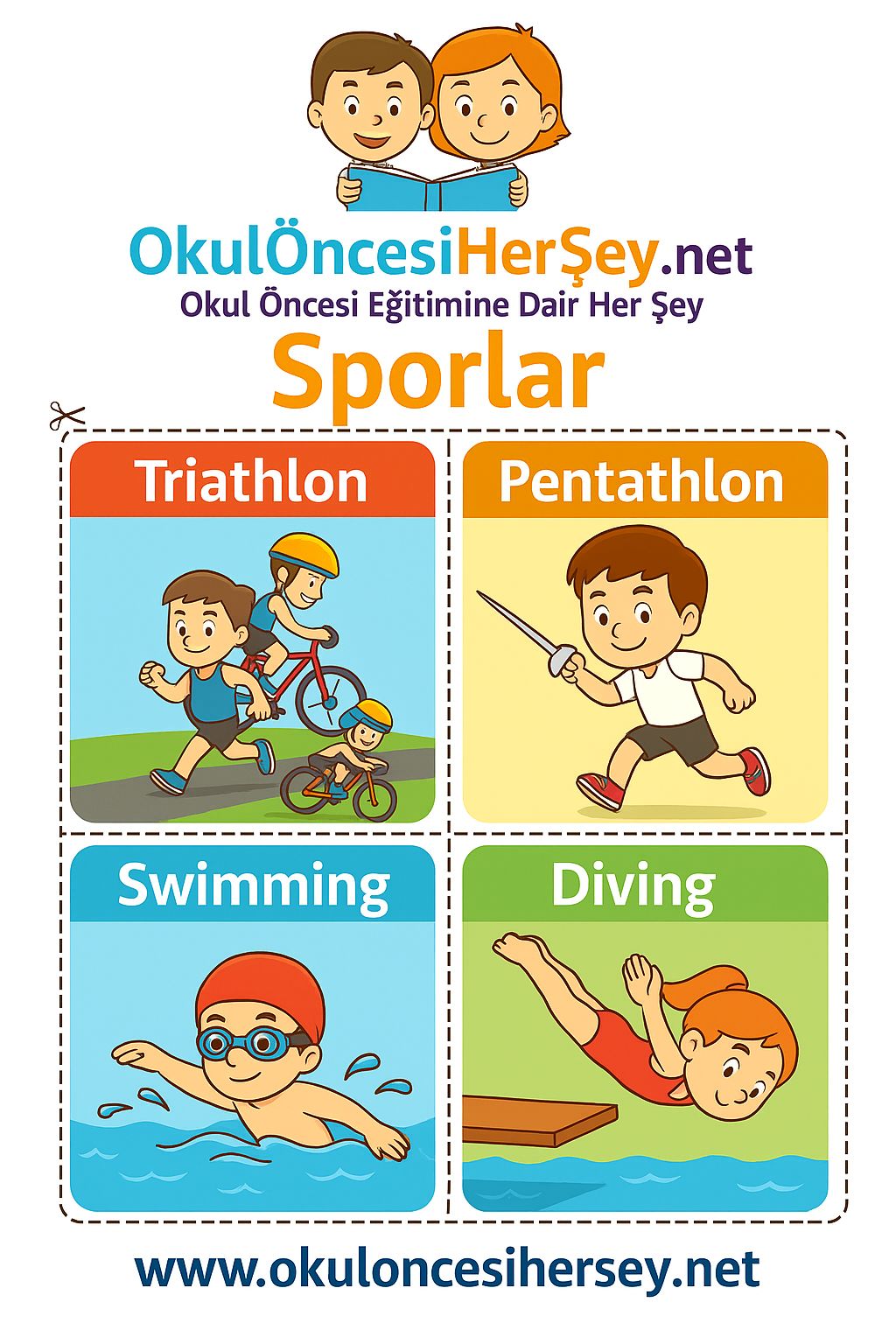 Çocuklar İçin  Spor Dalları Flashkart  