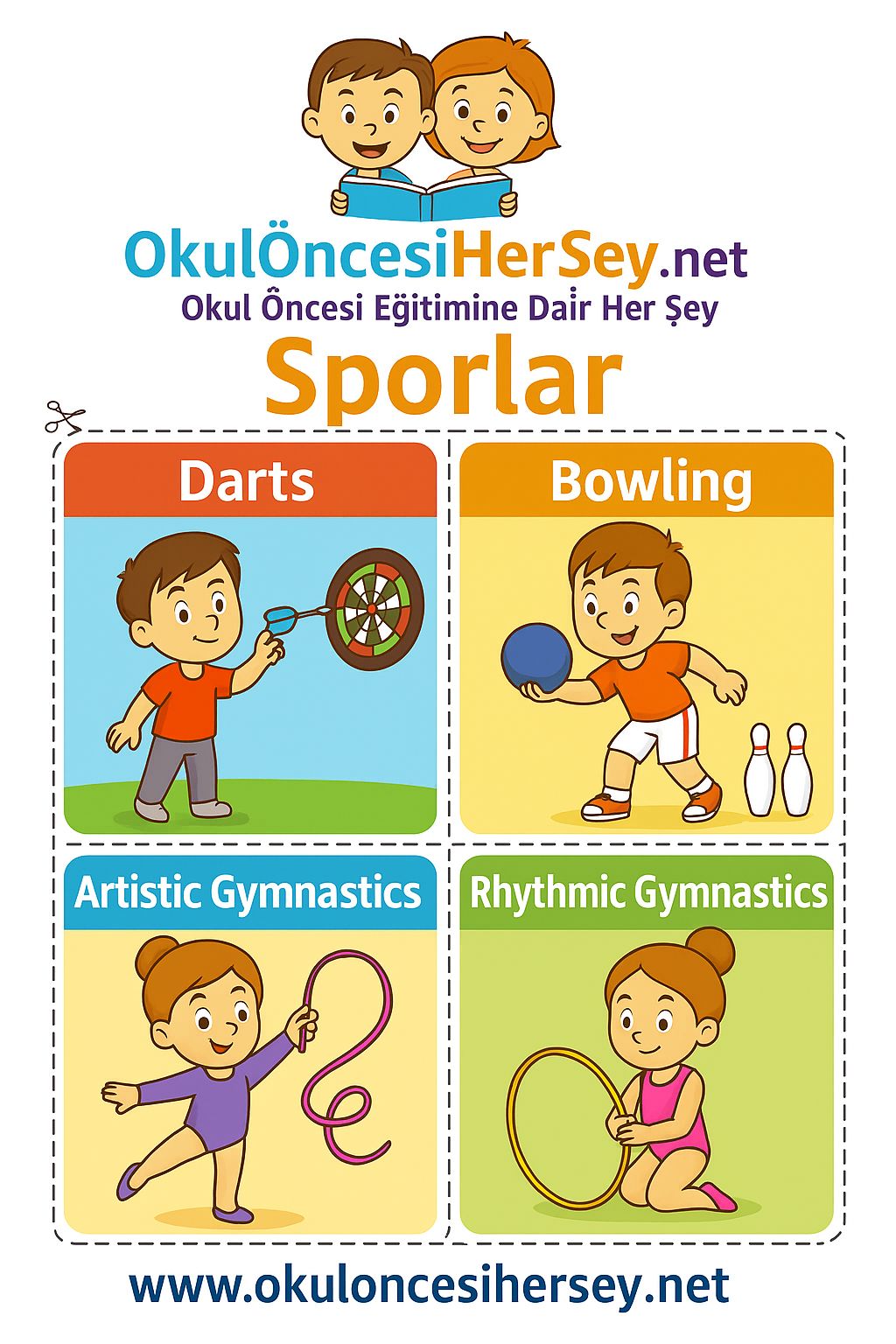 Çocuklar İçin  Spor Dalları Flashkart  