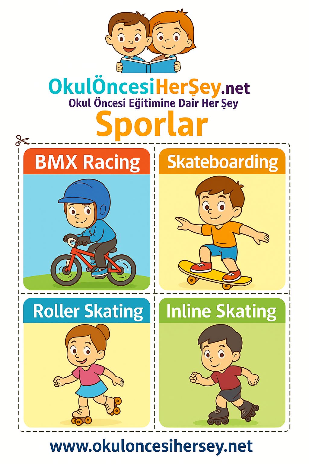 Çocuklar İçin  Spor Dalları Flashkart  