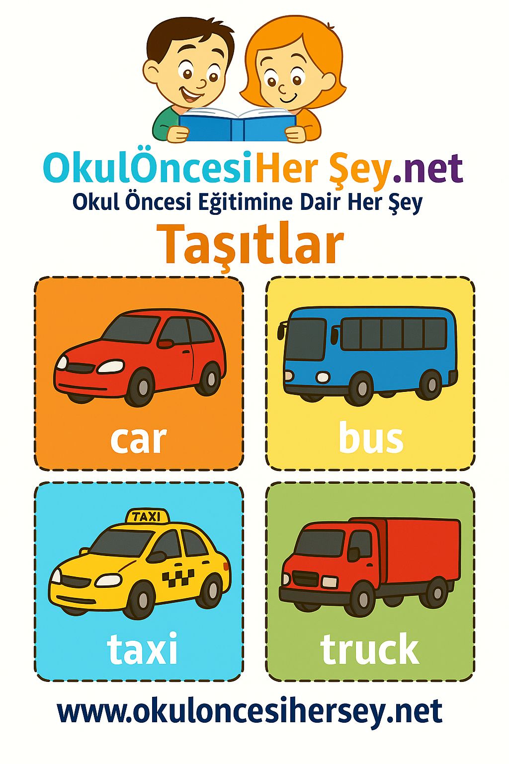 İngilizce Taşıtlar Flashkart