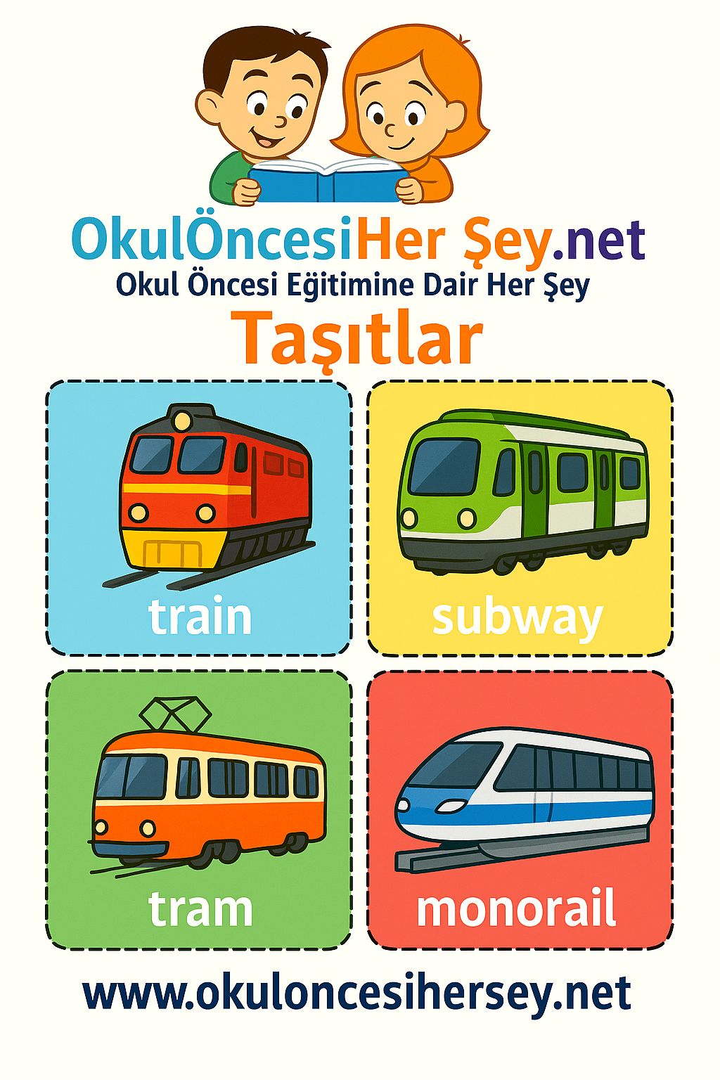 İngilizce Taşıtlar Flashkart