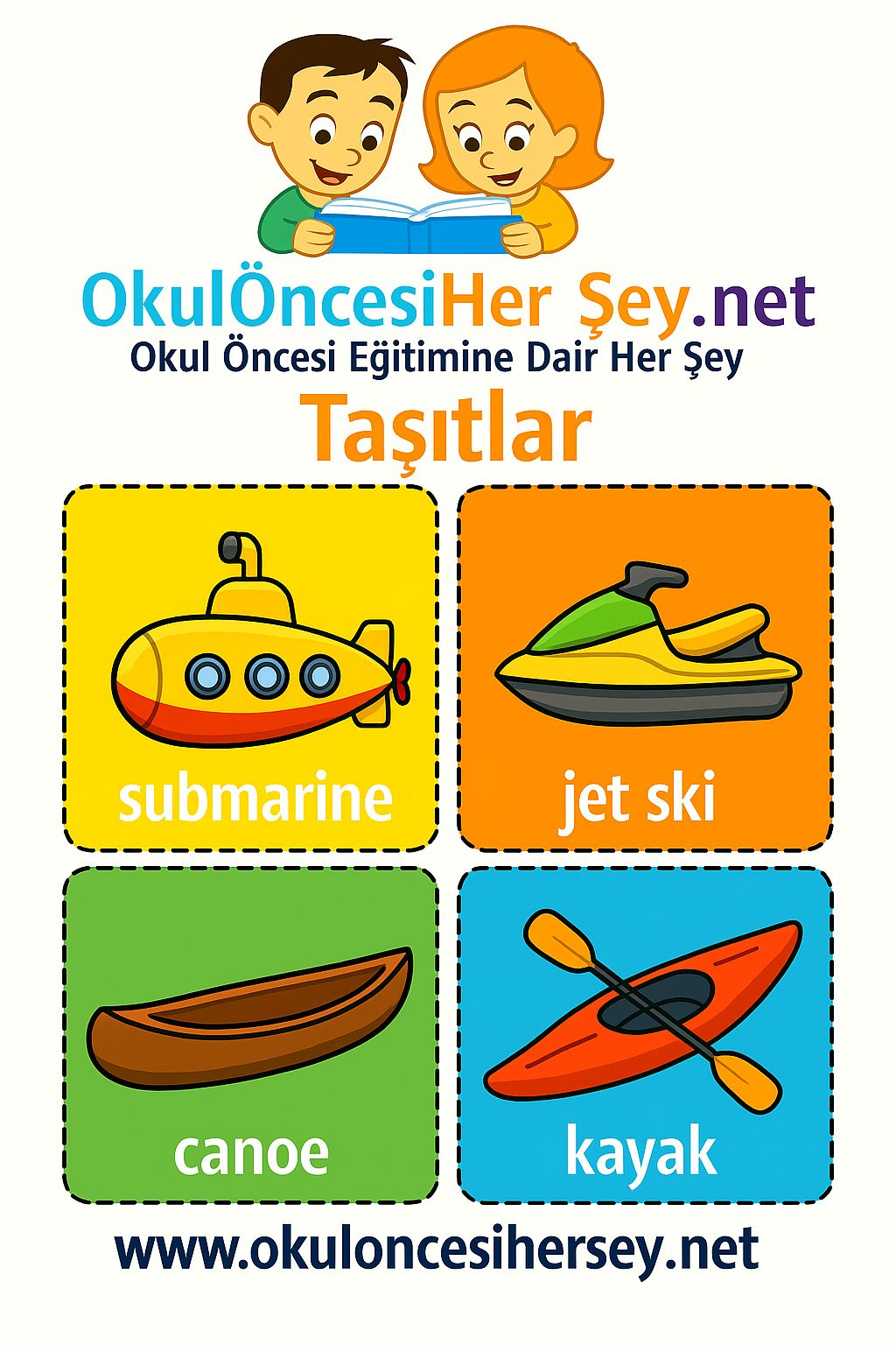 İngilizce Taşıtlar Flashkart