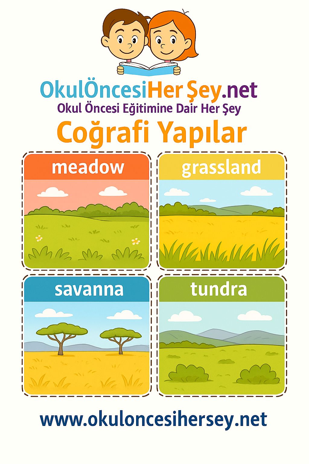 İngilizce Coğrafi Yapılar Flashkart