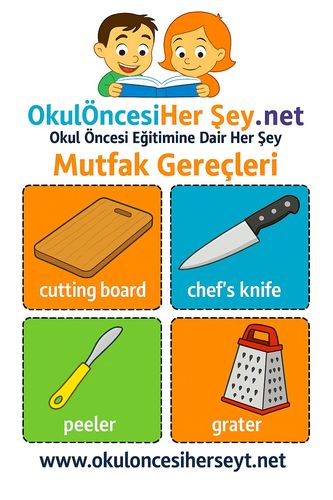 Çocuklar İçin  İngilizce Muftak Gereçleri Flashkart  