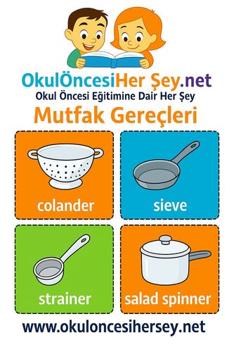 Çocuklar İçin  İngilizce Muftak Gereçleri Flashkart  