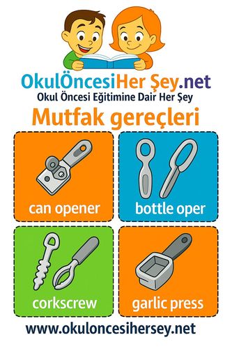 Çocuklar İçin  İngilizce Muftak Gereçleri Flashkart  