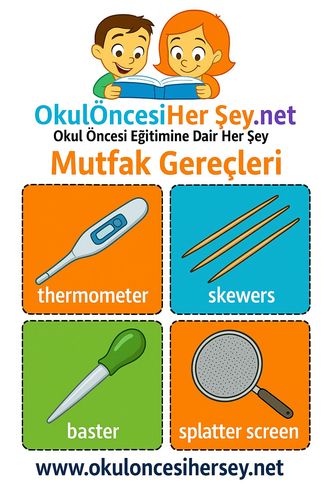 Çocuklar İçin  İngilizce Muftak Gereçleri Flashkart  