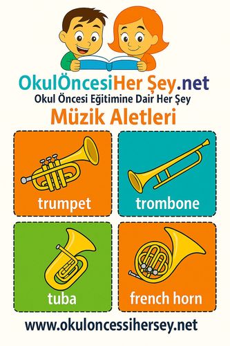 Çocuklar İçin  İngilizce Müzik Aletleri Flashkart  