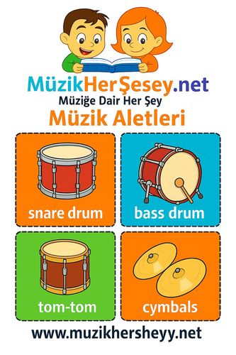 Çocuklar İçin  İngilizce Müzik Aletleri Flashkart  