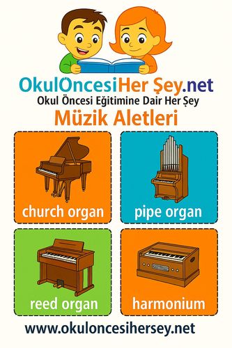 Çocuklar İçin  İngilizce Müzik Aletleri Flashkart  