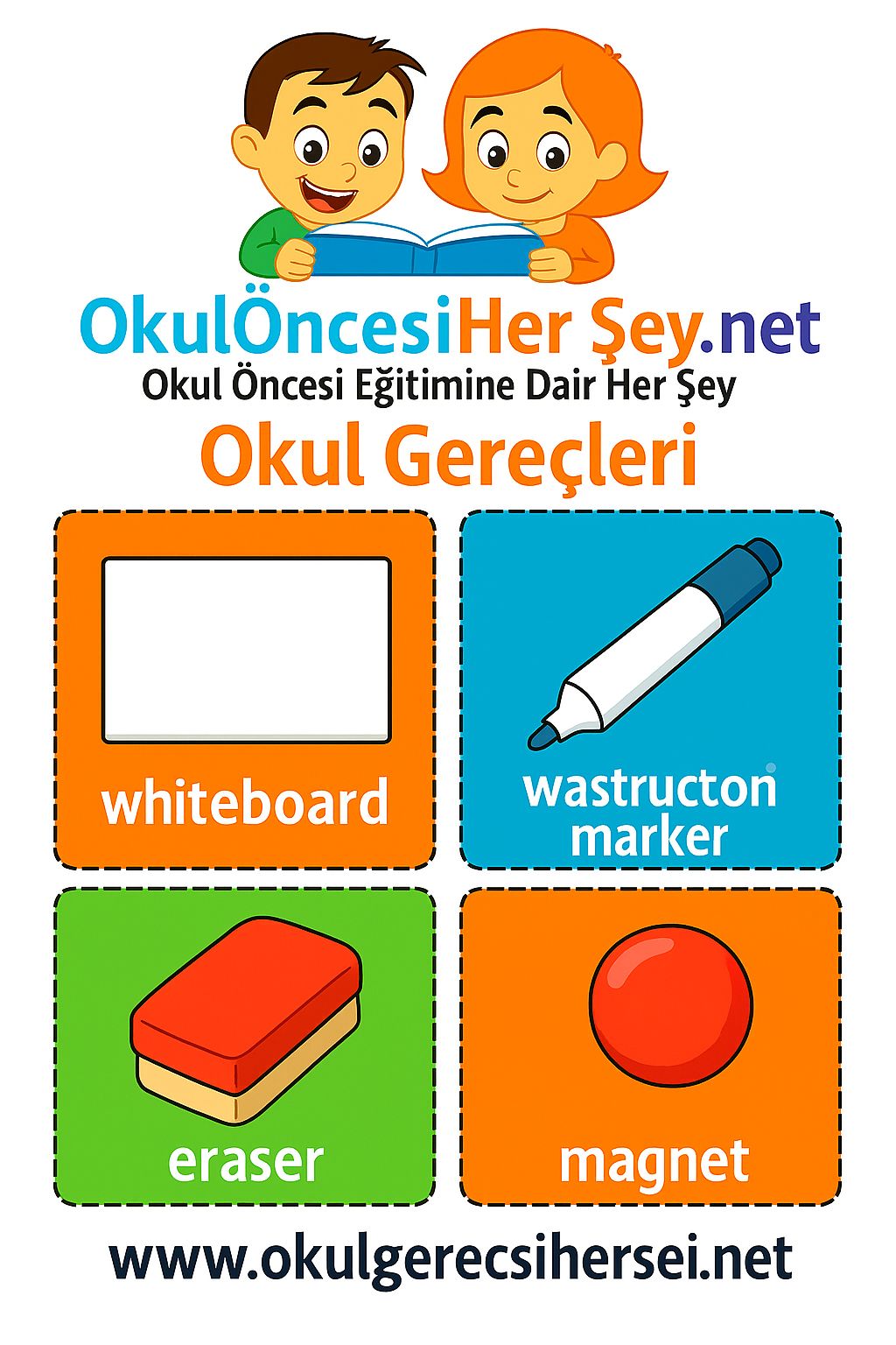 İngilizce Okul Gereçleri Flashkart