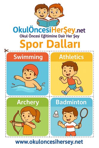 Çocuklar İçin  İngilizce Spor Dalları Flashkart  