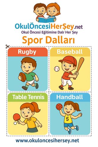 Çocuklar İçin  İngilizce Spor Dalları Flashkart  