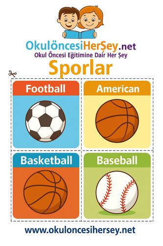 Çocuklar İçin  İngilizce Spor Dalları Flashkart  