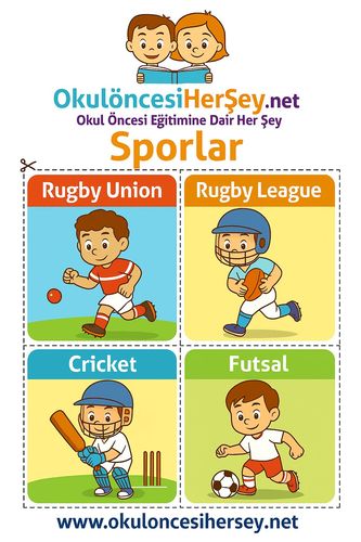 Çocuklar İçin  İngilizce Spor Dalları Flashkart  