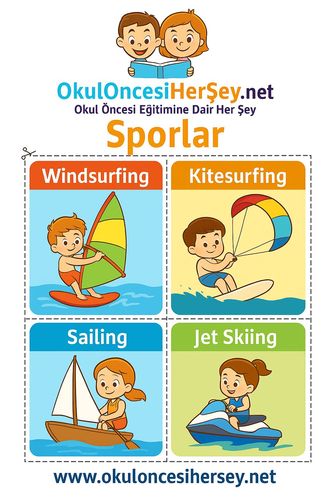 Çocuklar İçin  İngilizce Spor Dalları Flashkart  