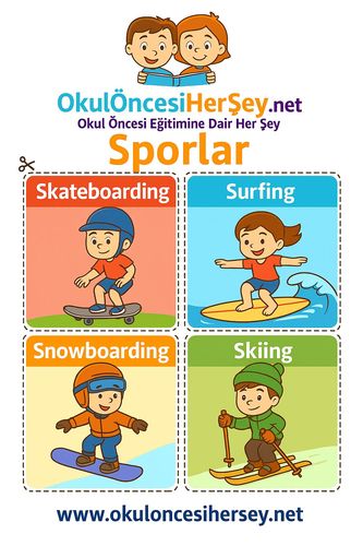 Çocuklar İçin  İngilizce Spor Dalları Flashkart  