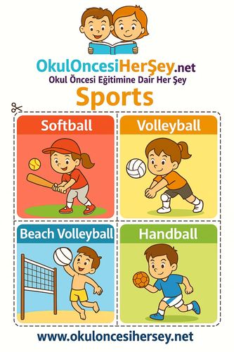 Çocuklar İçin  İngilizce Spor Dalları Flashkart  