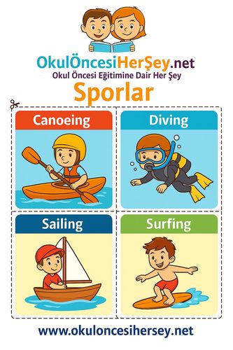 Çocuklar İçin  İngilizce Spor Dalları Flashkart  