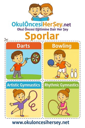 Çocuklar İçin  İngilizce Spor Dalları Flashkart  