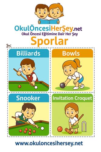 Çocuklar İçin  İngilizce Spor Dalları Flashkart  