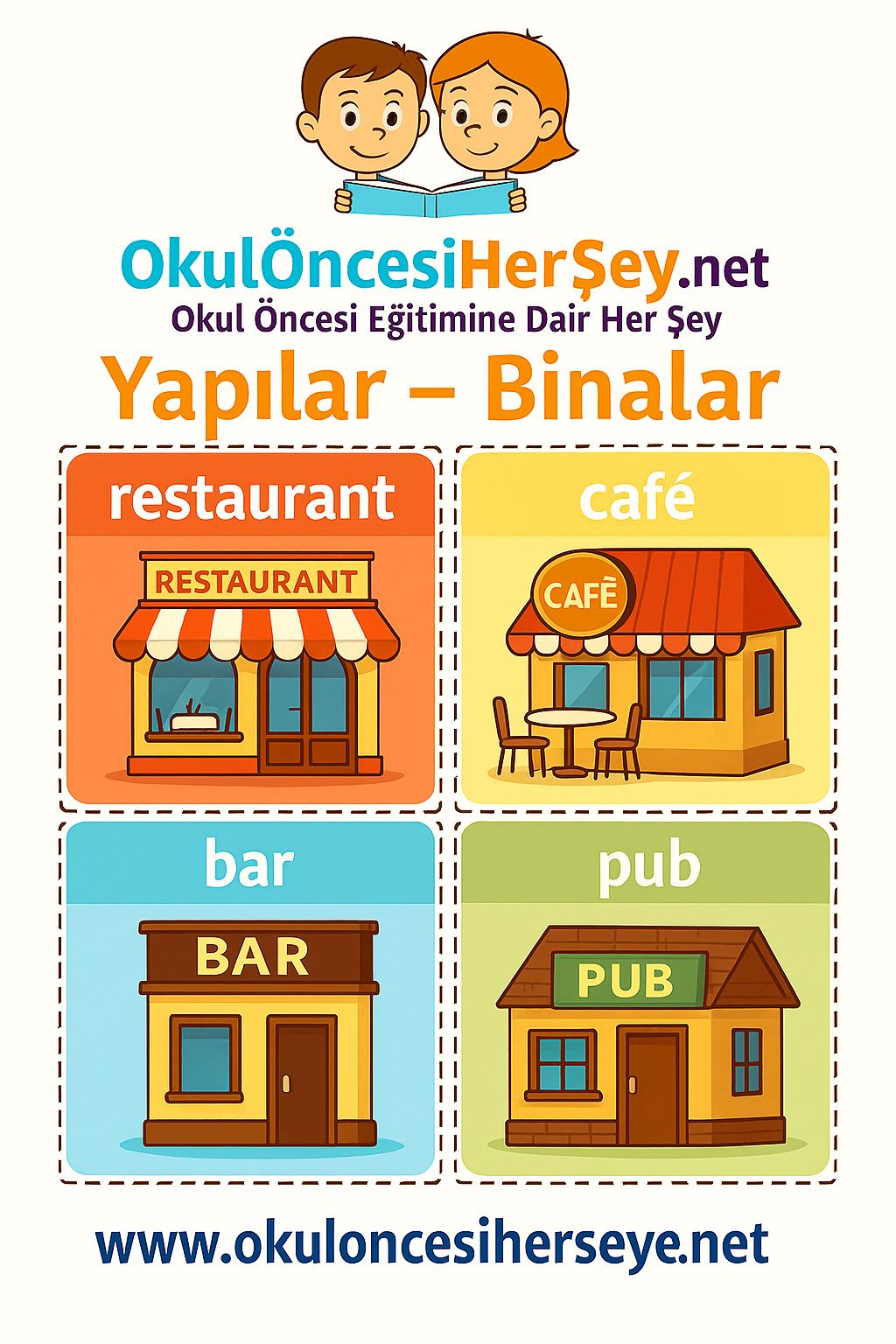 İngilizce Yapılar-Binalar Flashkart